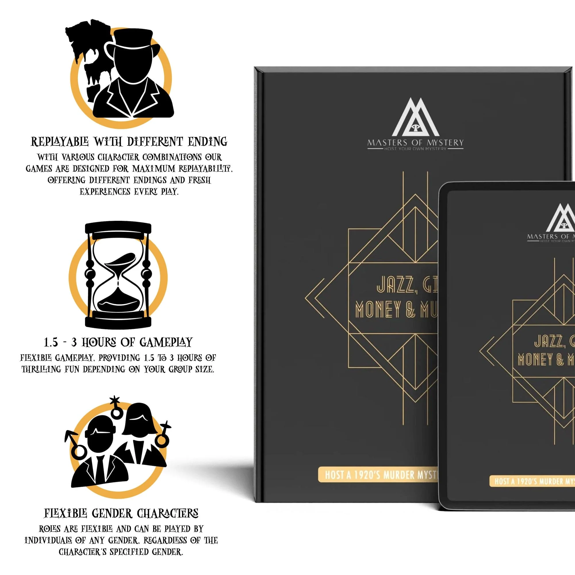 Replay-able 1920s Murder Mystery Dinner Party Game for Up to 20 Adults - Host Your Own Dinner Party Game Night - 1920s Speakeasy Gatsby Theme - 1920s Fancy Dress Dinner Party(V2) - Image 3