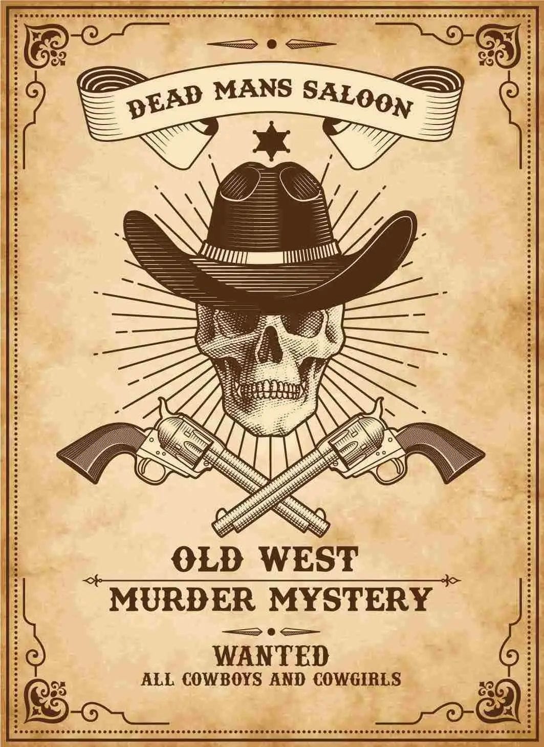 Expansion Pack - Host Your Own Wild West Cowboy Themed Murder Mystery Game Kit - Image 3