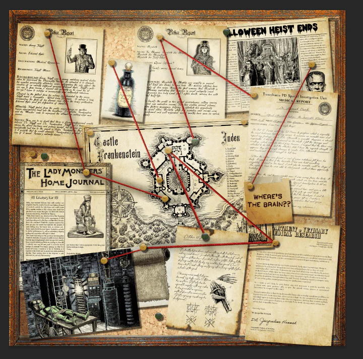 Halloween Cold Case File Murder Mystery Game - Find Frankenstein's Brain Escape Room - Perfect Date Night Game - Image 5