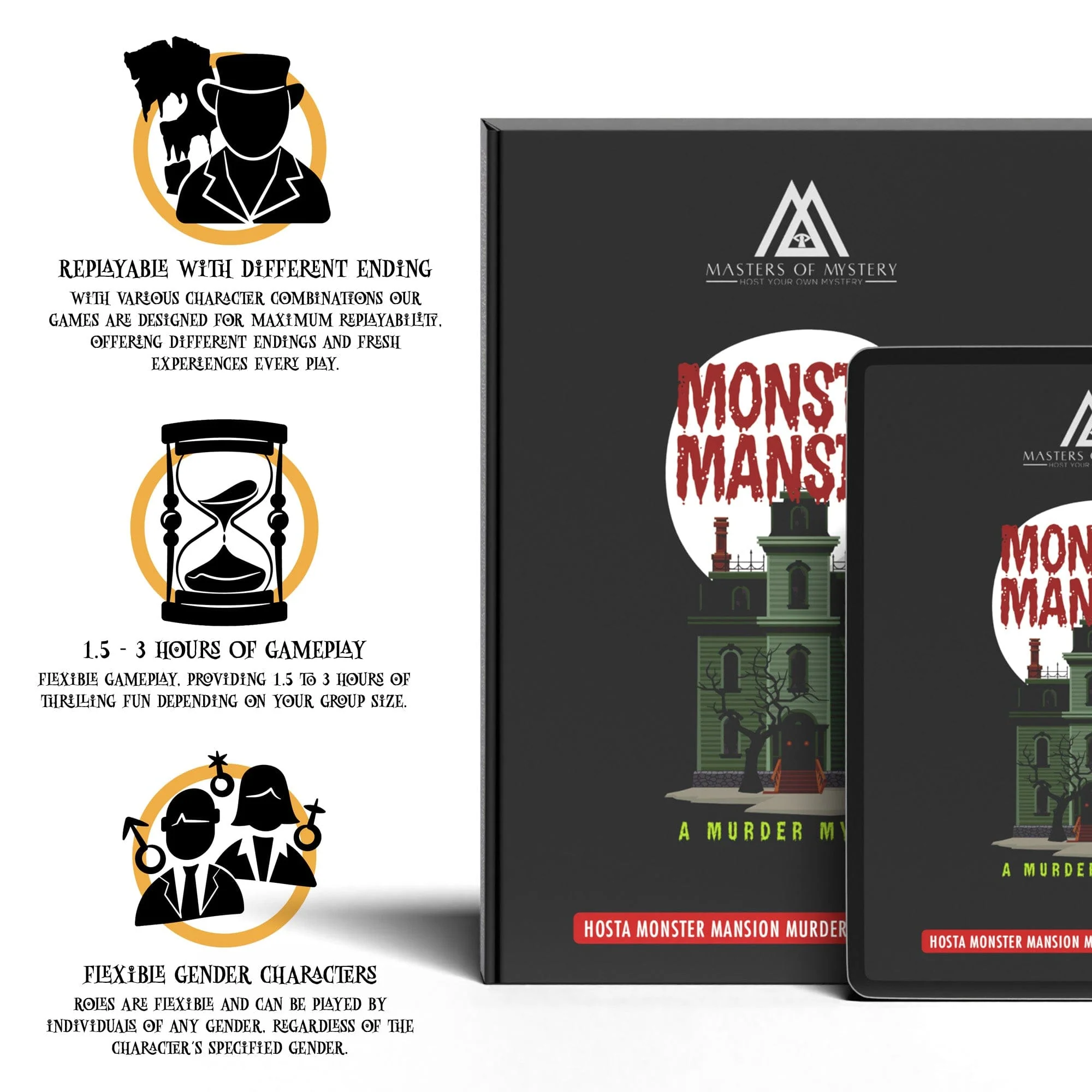 Replay-able Haunted House Murder Mystery Dinner Party Game for Up to 20 Adults - Host A Halloween Dinner Party Game Night – Classic Monsters Fancy Dress Dinner PartyV2 - Image 3